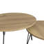 Ensemble de 2 tables basses gigognes rondes 27,56 po, ensemble de tables de bout rondes, plateau de table rond en bois