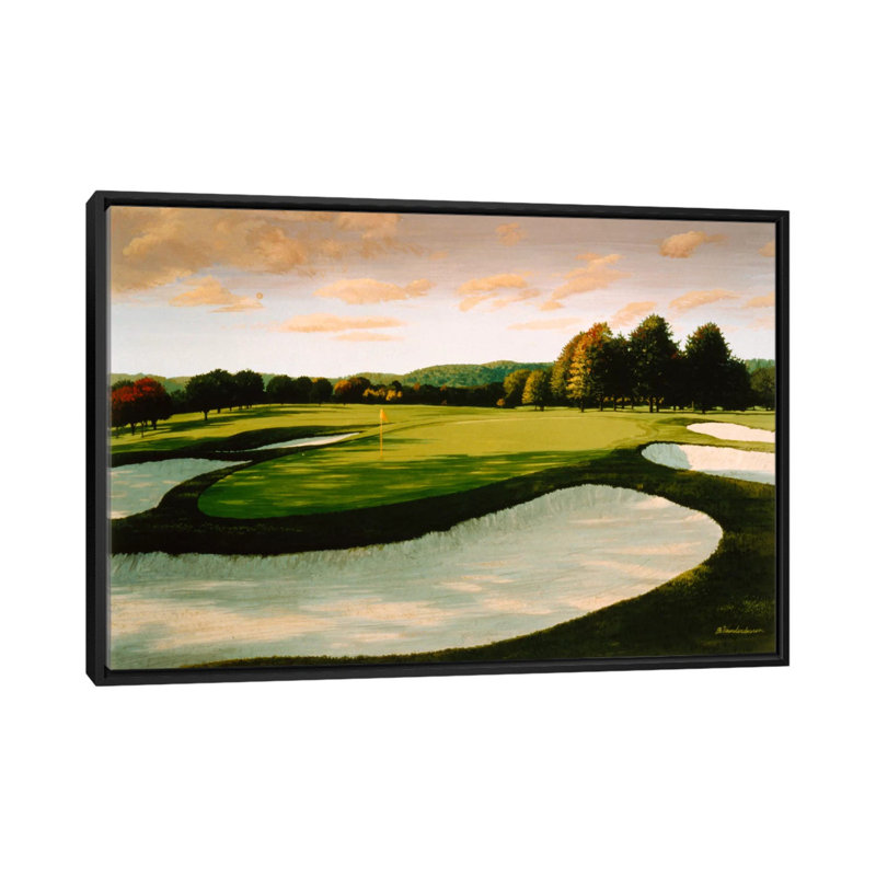 «Golf Course 8» par William Vanderdasson, reproduction d'art sur toile, H 18 po x l 26 po x P 1,5 po, Toile avec cadre noir