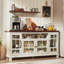Buffet 60 po avec portes en verre - blanc