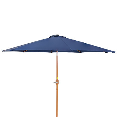 8.5 ft Solar Patio Umbrella with Faux Woodgrain Finish