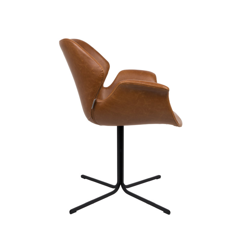 Nikki All Butterfly Chair, Brown Faux Leather