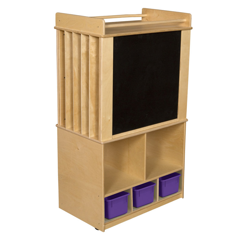Store-It-All Portable 13 Compartment Teaching Cart with Casters, Yes, Purple