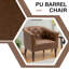Fauteuil demi-tonneau touffeté en similicuir de 29,88 po Boney-1537486284