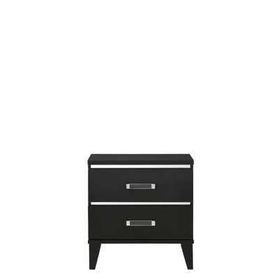 Table de chevet noire avec intérieur spacieux pour les appartenances - Optimise l'organisation de la chambre à coucher Le tiroir moderne maximise le rangement