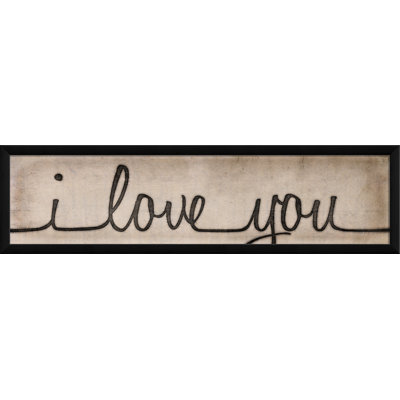 « i love you sign », art textuel encadré