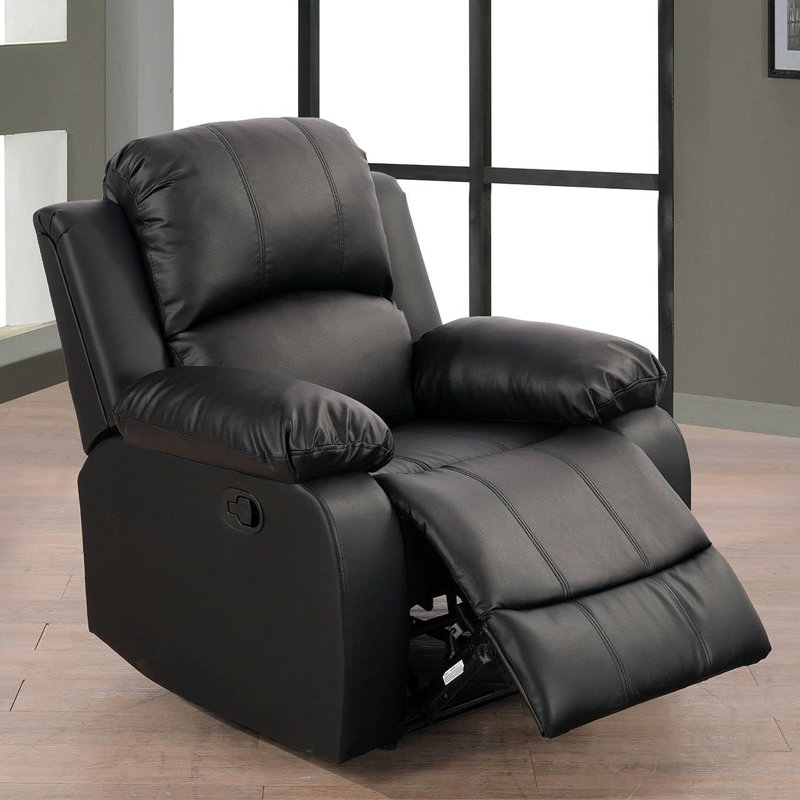Fauteuil inclinable Dewaun, Similicuir noir