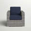 Fauteuil club en osier GRIS, fauteuil