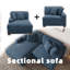2 Seater Corduroy Sofa & Chaise-114969839