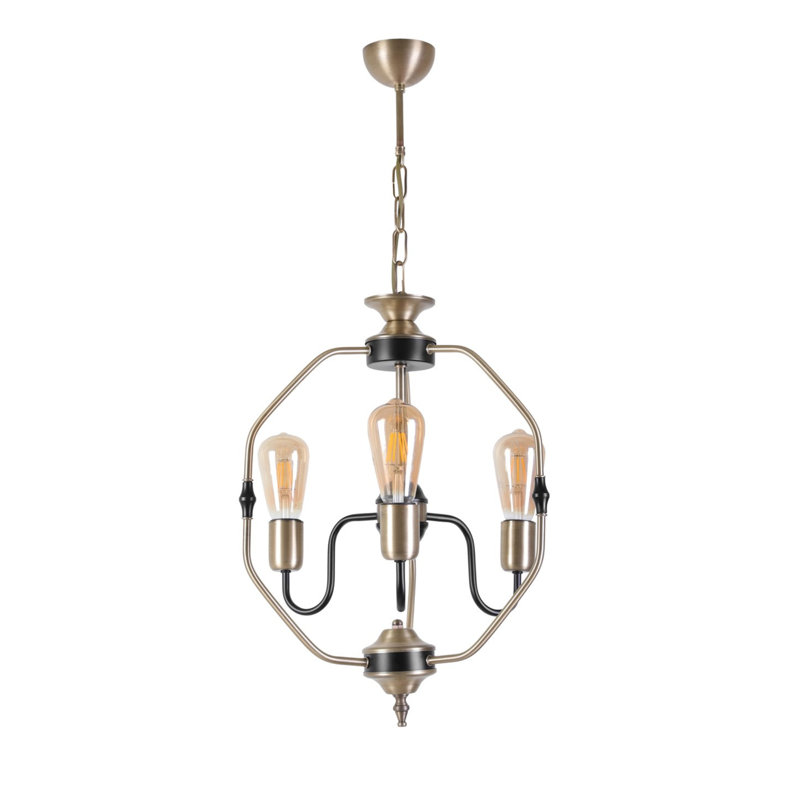 Lustre géométrique à 3 lumières Chou, Cuivre