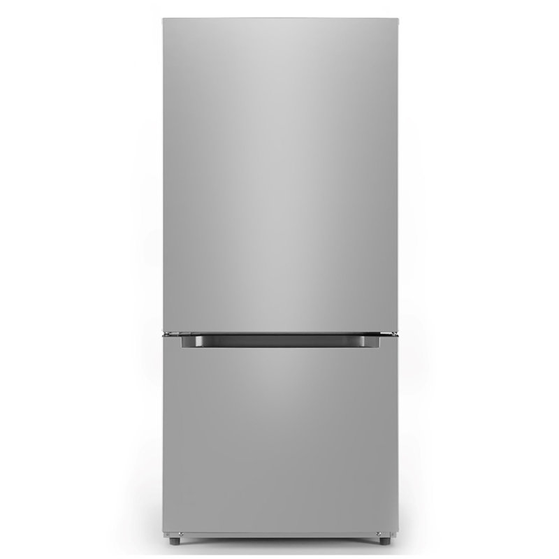 Midea 18,7 pieds cubes Pi. Réfrigérateur à congélateur inférieur Garage Ready (acier inoxydable)