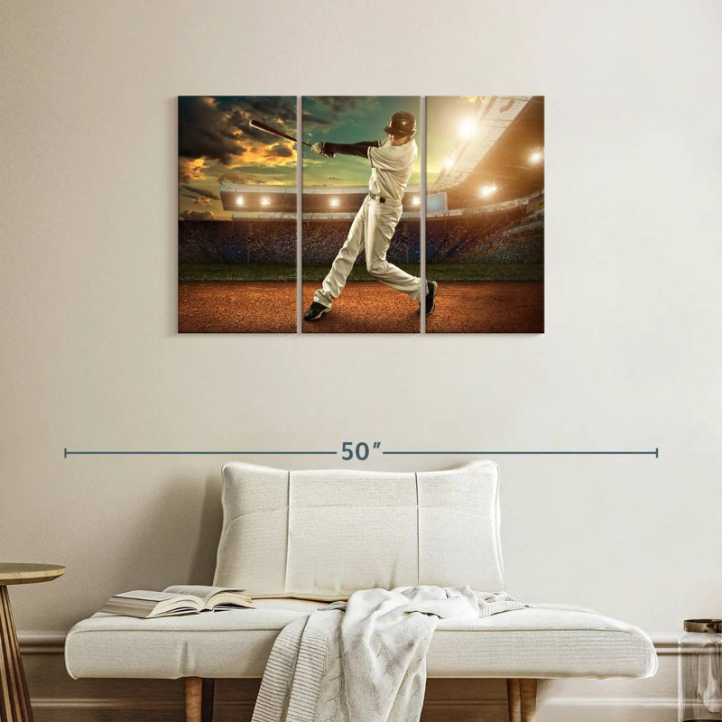 Sireci Baseball Player In Action, 24" H x 38" W