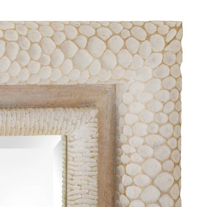 Indo Rectangle Solid Wood Beveled Mirror