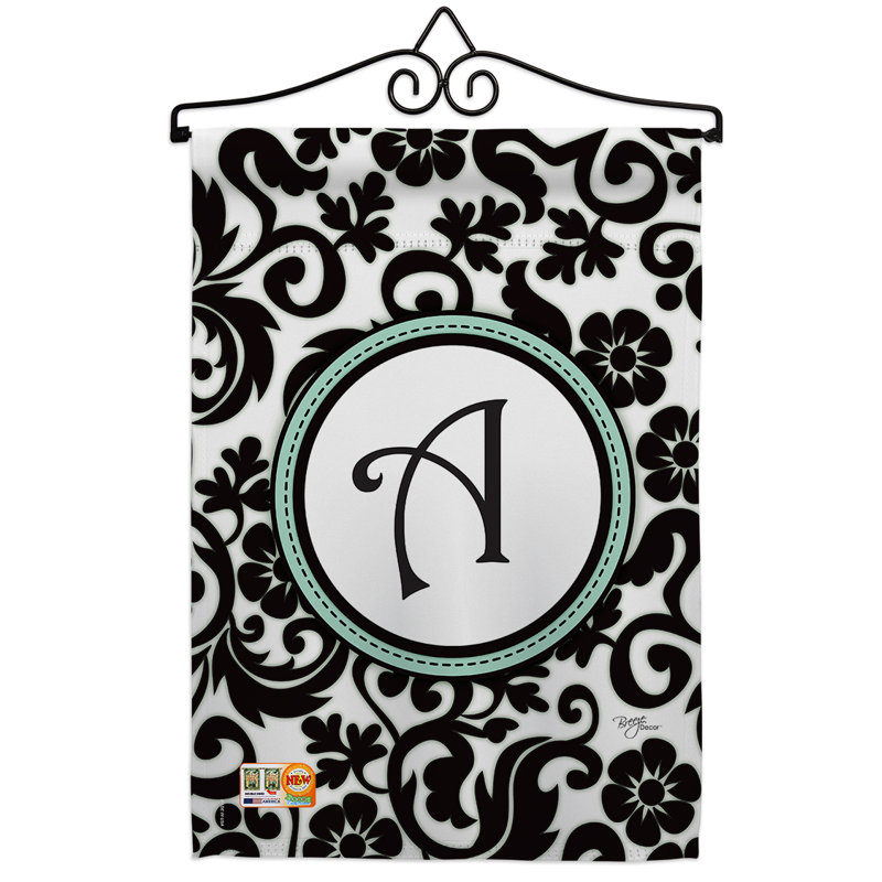 Damas initial en polyester 2 faces 19 x 13 po ensemble de drapeaux, A