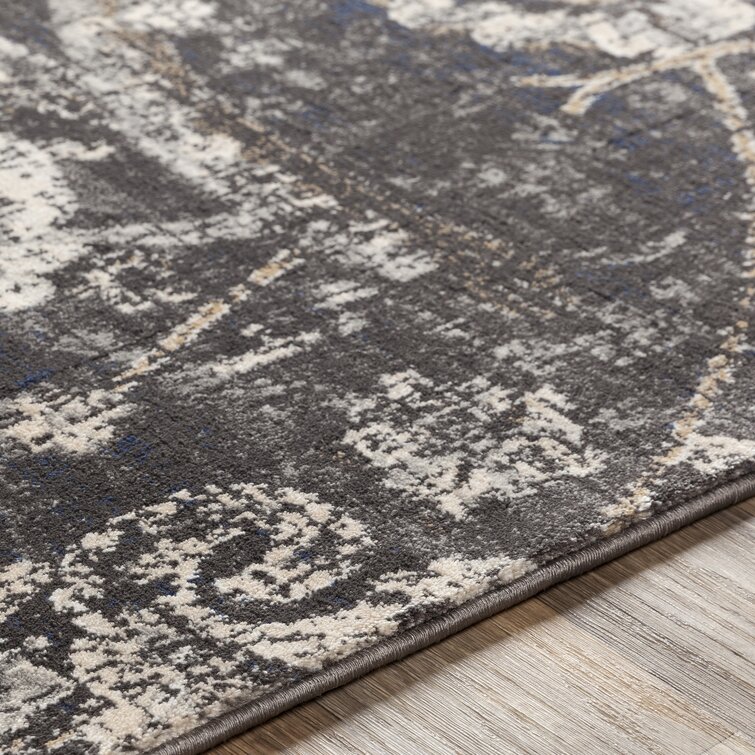 Agalia Machine Washable Oriental Charcoal/Gray Area Rug Lark Manor Rug Size: Rectangle 6'7 x 9