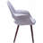 Robelmont Set of 2 Dining Chairs - Mid-Century Modern Upholstered Armchairs with Dark Wood Legs - Kitchen & Dining Room Accent Chairs-2113300259-2130653504