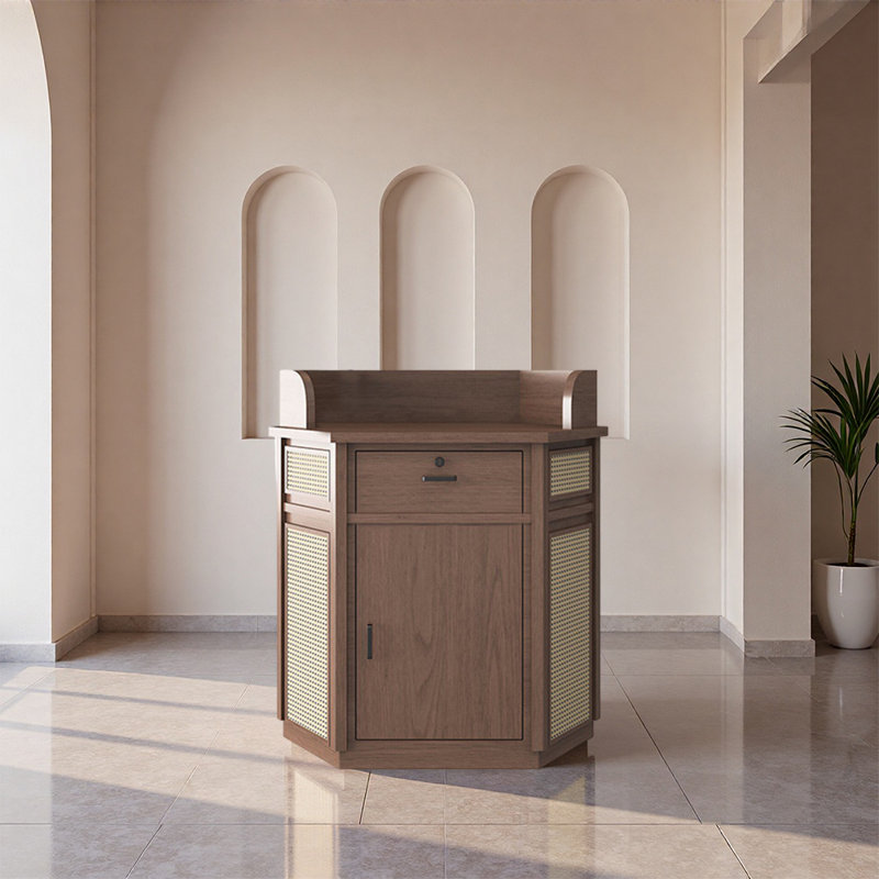 Petit bureau de réception en forme de U pour le bureau et la zone de réception, comptoir d'accueil compact et moderne pour la réception