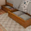 Lit plateforme avec rangement en bois massif Ashante avec pied de lit et tiroirs sous le lit-2141740070-2141740064
