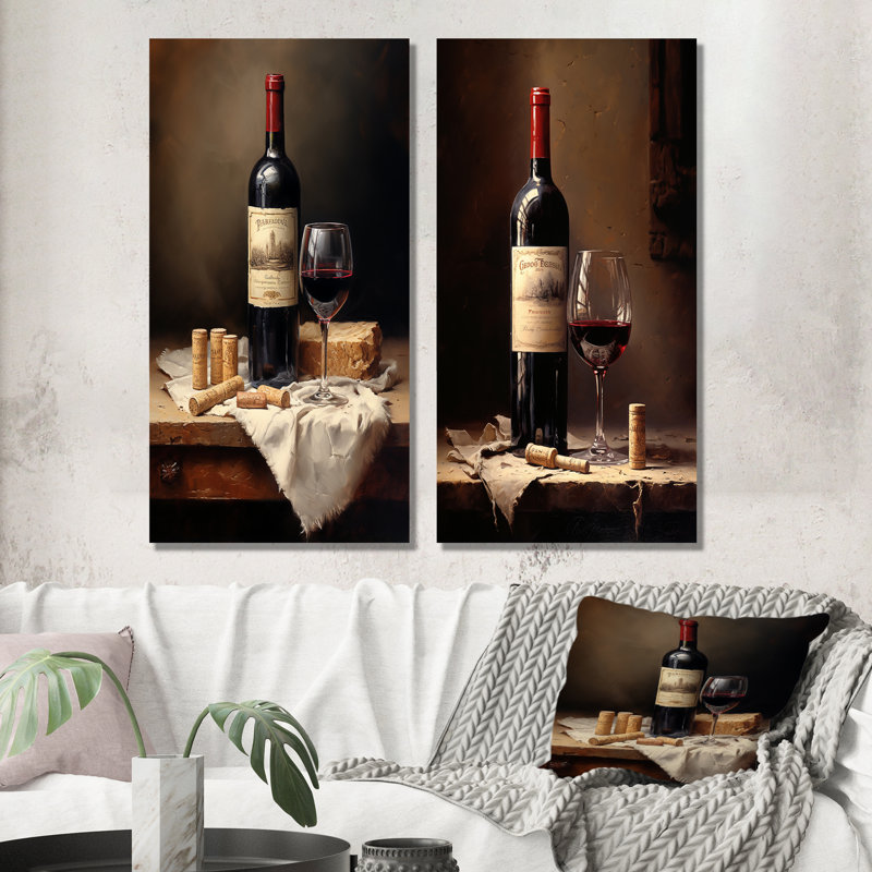 Ensemble de 2 reproductions d'art en métal Barolos, H 28 po x l 24 po