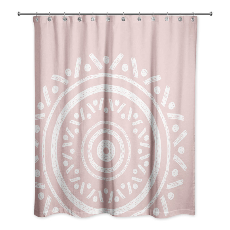 Simple Boho Circle Shower Curtain, Pink