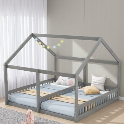 Twin Size House Platform Beds,Two Shared Beds