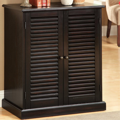 Shoe Cabinet Featuring 5 Shelves And Design Doors, Adjustable For Organized Storage, Solid Wood + , 30 In Depth, 15 Width, 34.5 Tall With Tint, Louvered Doors Fresh Air, Construction, Height