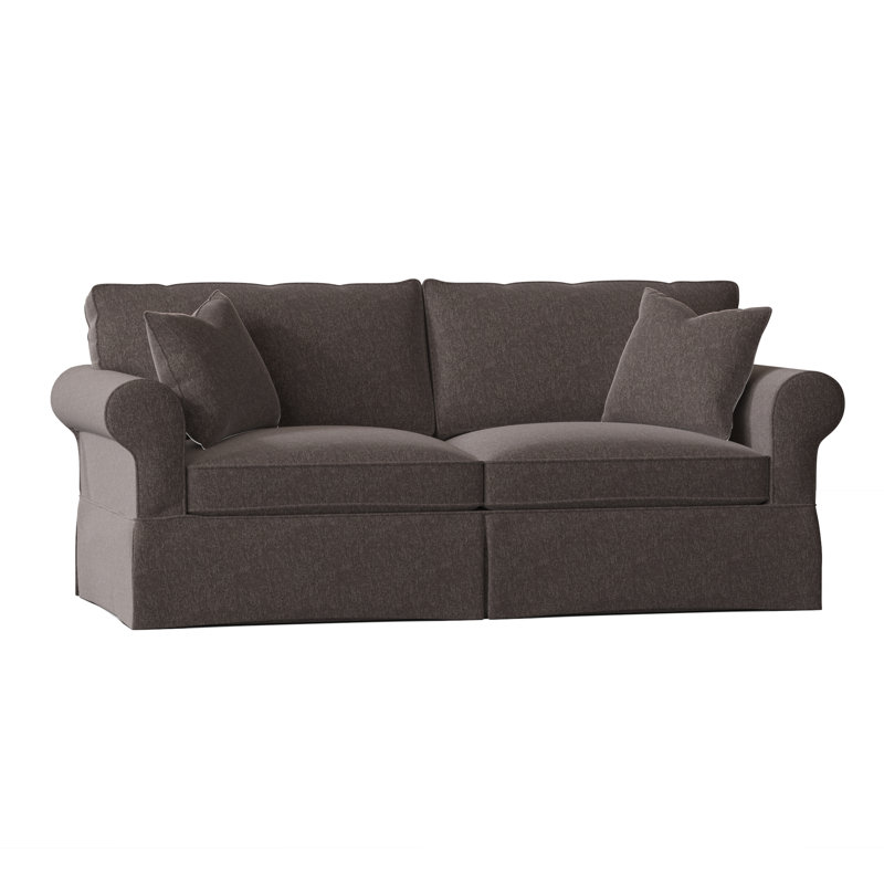 Kingsbridge 84'' Slipcovered Sofa, Crafty Charcoal, Crafty Sand