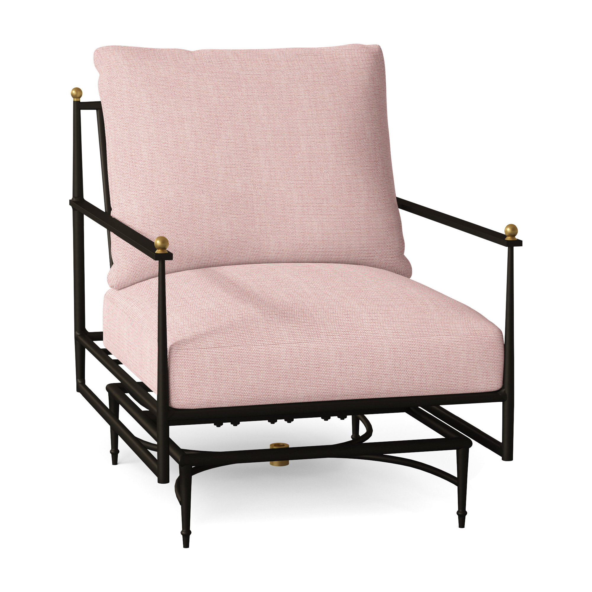 Roma Wrought Aluminum Outdoor Spring Lounge Chair, No Welt, Perigold Play Cameo, Standard Plus