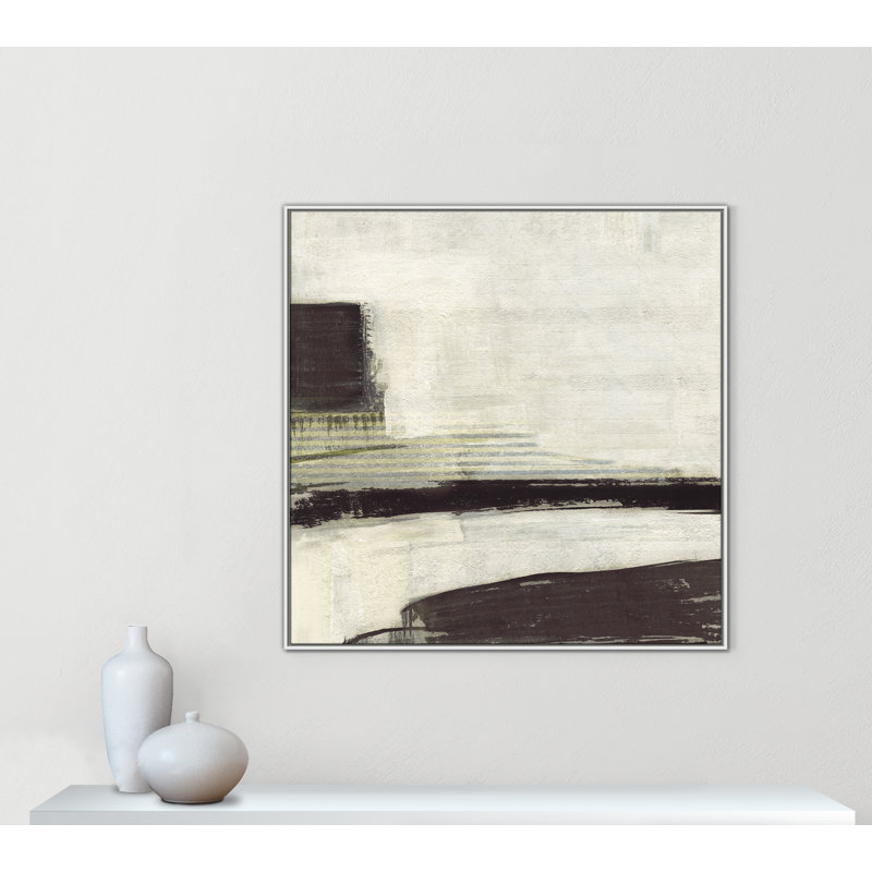 «La Bande Coffee Print» par Sally Swatland, H 46,5 po x l 46,5 po, Blanc