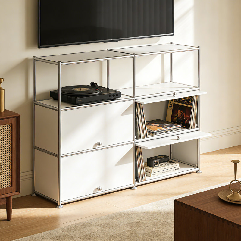 4 - Door Accent Cabinet with Adjustable Shelves, White