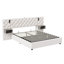 Beige Velvet Upholstered Ottoman Bed Frame with 2 Bedside Tables, Built-In USB Charging Ports, Lift-Up Storage-2096183267