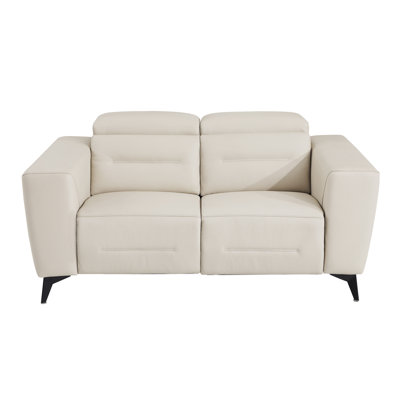 Causeuse en cuir italien avec fauteuil inclinable Global United