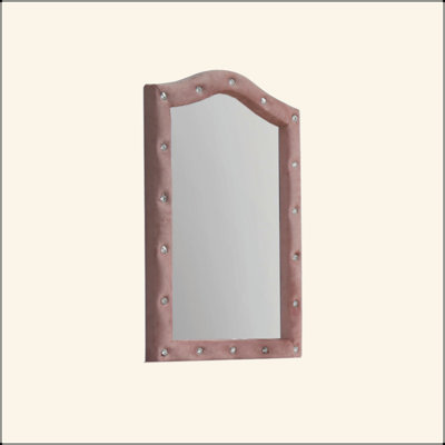 Miroir en tissu rose