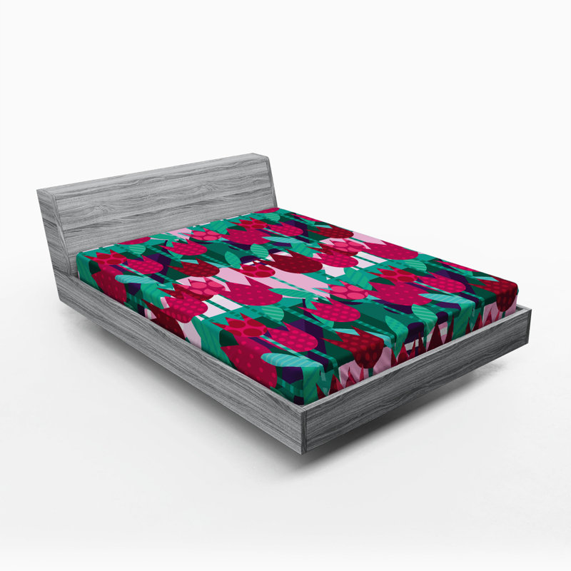 Microfiber Floral Fitted Sheet, Full Fitted Sheet