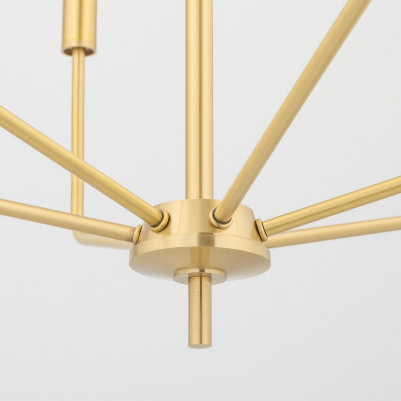 6-Light Chandelier, Laiton vieilli