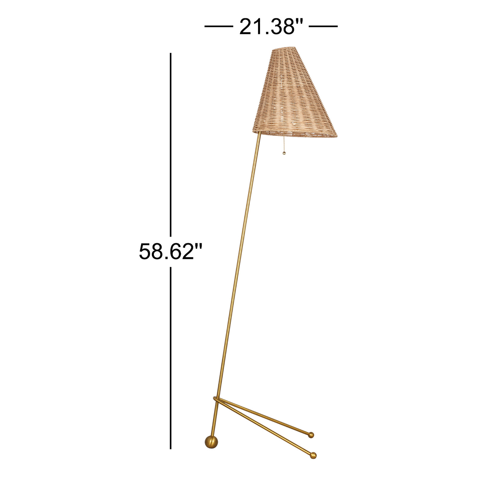 58.63'' Steel Floor Lamp, Brown