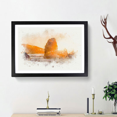 Sunlight over Rodeo Beach in Abstract - Framed Print