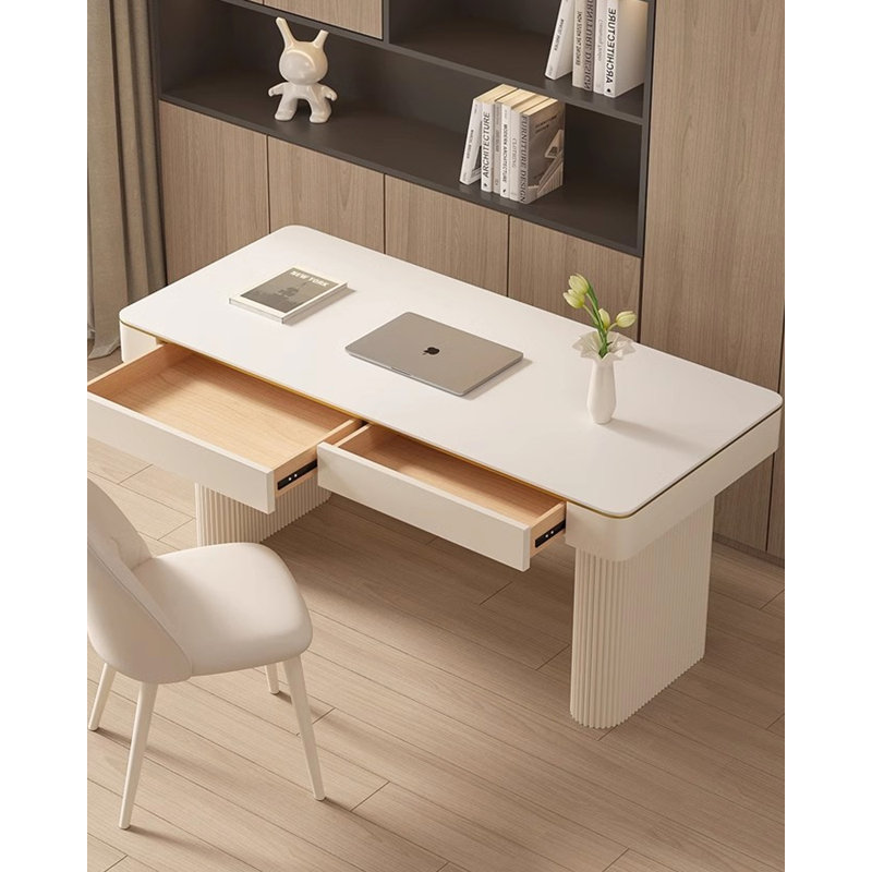 Bureau de style crème moderne et luxueux, H 29,53 po x l 47,24 po x P 23,62 po