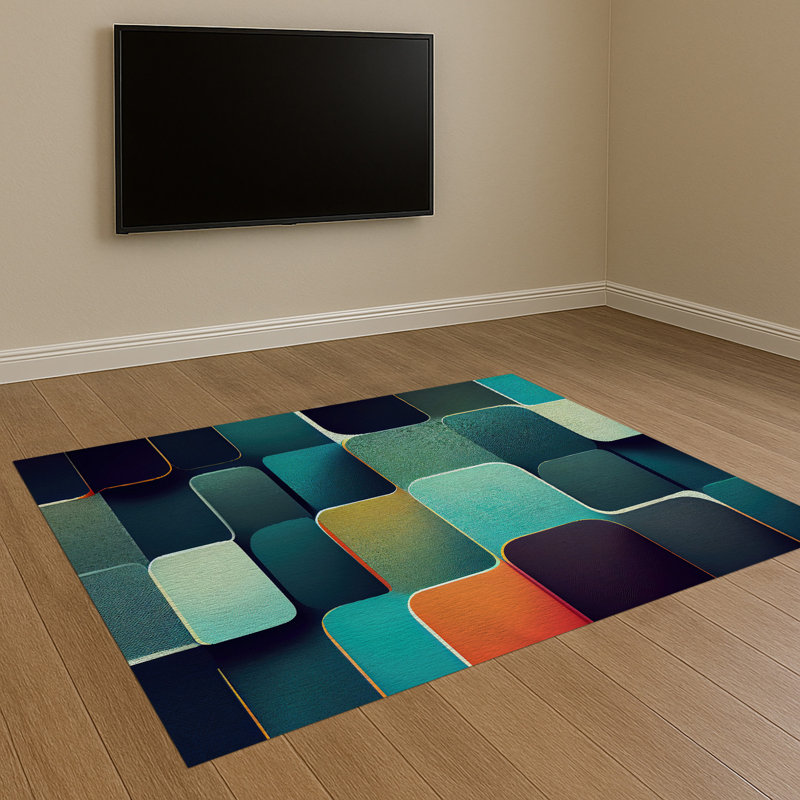 Geometric Area Rug, Runner 70 x 140 cm