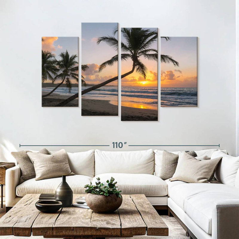 Tropical Island Sunset, 54" H x 84" W