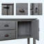 Console 48 po en bois massif avec 2 tiroirs, armoires et tablette inférieure - Buffet de salle à manger de style rétro-132994723-132994725