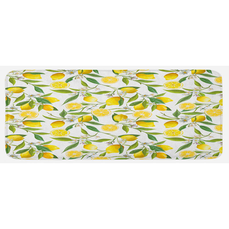Tapis de cuisine yummy délicieuse de cuisine de style jardin jaune exotique