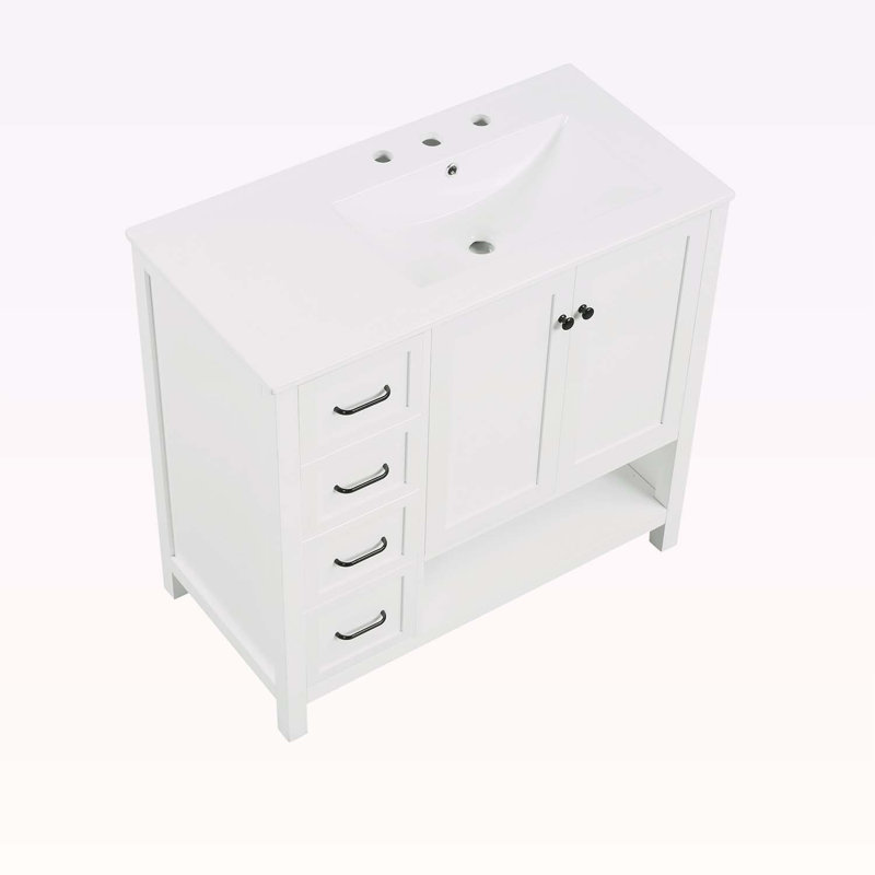 Meuble-lavabo 36 po avec comptoir d'évier, Blanc