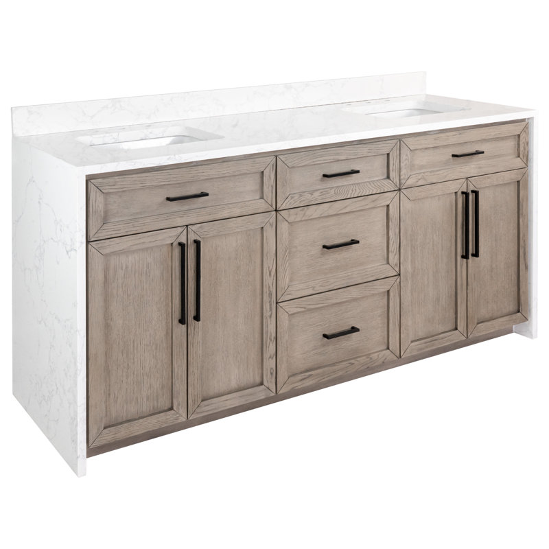 Ensemble de meuble-lavabo 72 po Akalya, Chêne gris