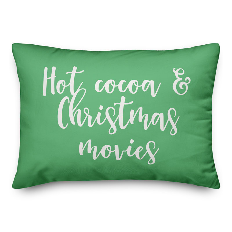 Coussin Hot Hot cacao et films de Noël, Vert clair