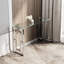 Console moderne: acier inoxydable robuste et charisme transparent avec style - Pieds en verre transparent