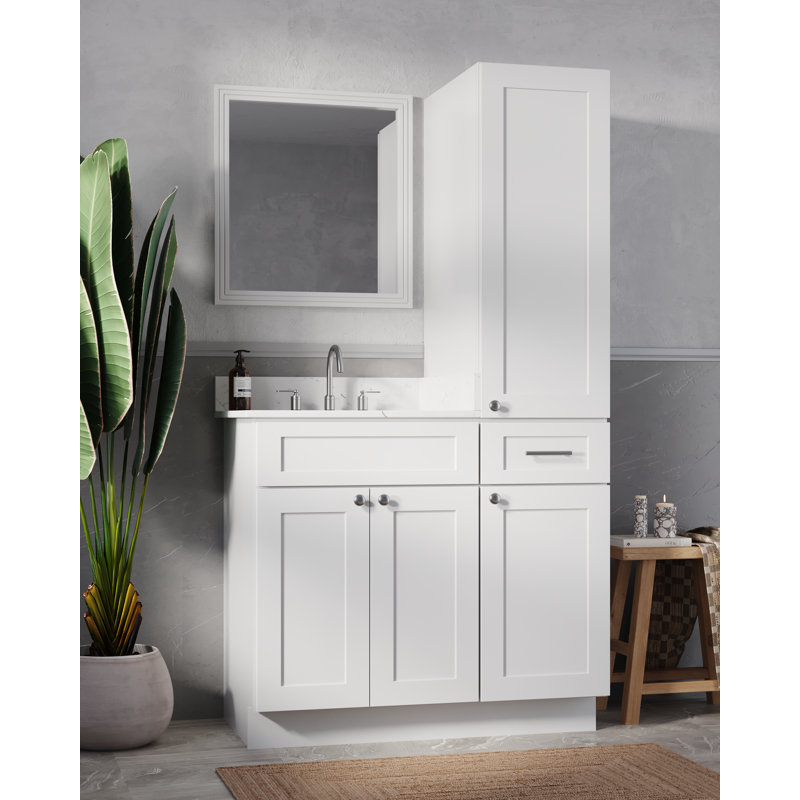 Meuble-lavabo simple 39 po Disar, Blanc