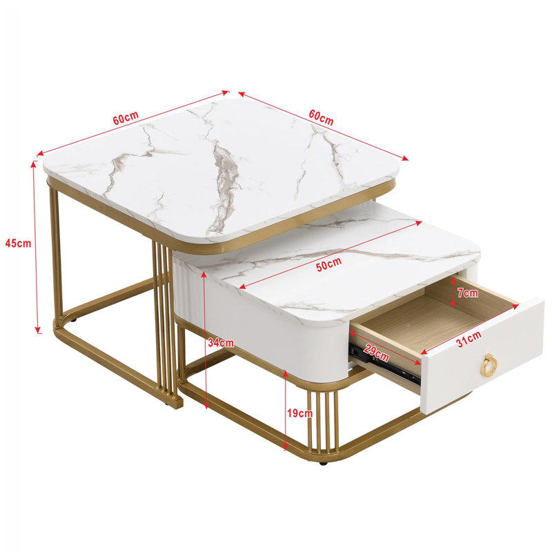 Anyrie Frame Coffee Table with Storage