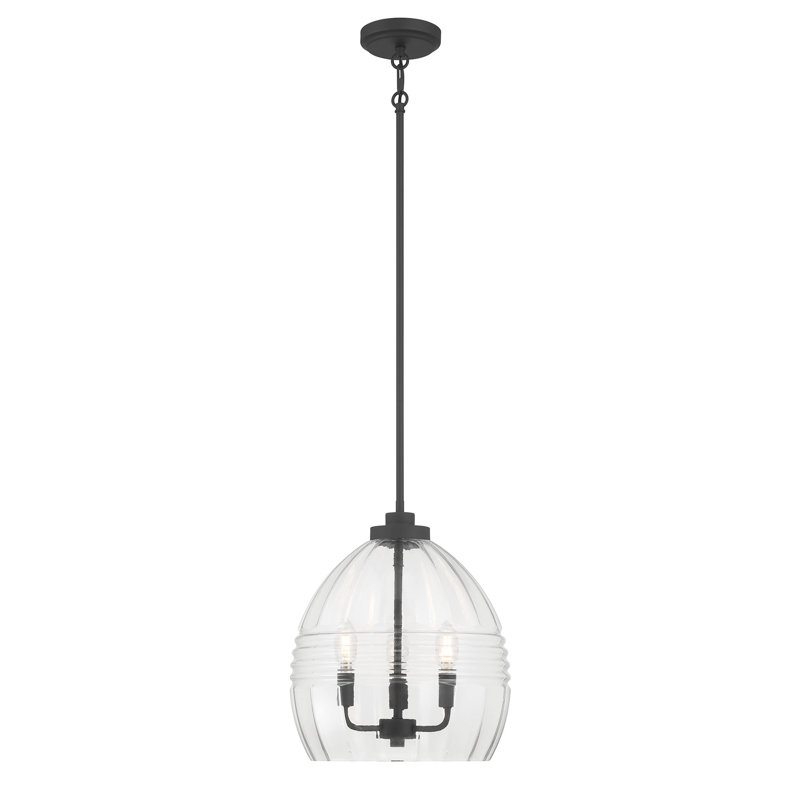 Luminaire suspendu 3 lumières Miravelle, Noir mat