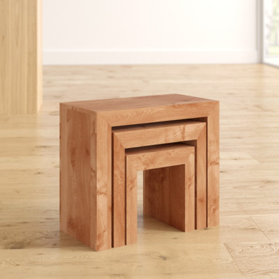 Mumbai Solid Wood Sled Nesting Tables