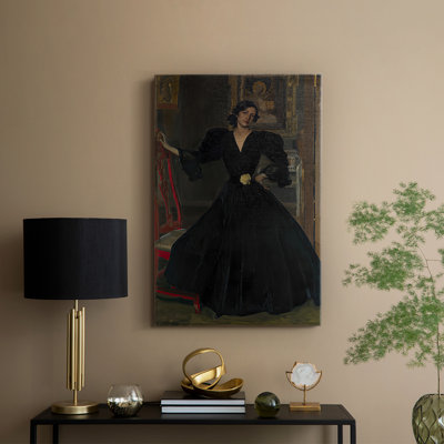 Señora de Sorolla in Black -Gallery Wrapped Canvas by Joaquín Sorolla y Bastida